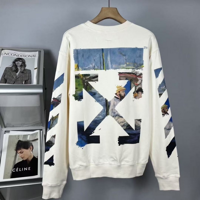 offwhite Monet oil painting round neck sweatshirt