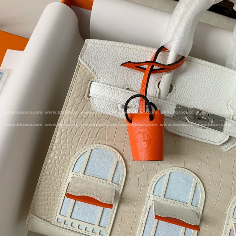 H**mes Limited Edition Birkin 25cm，American crocodile leather togo calfskin