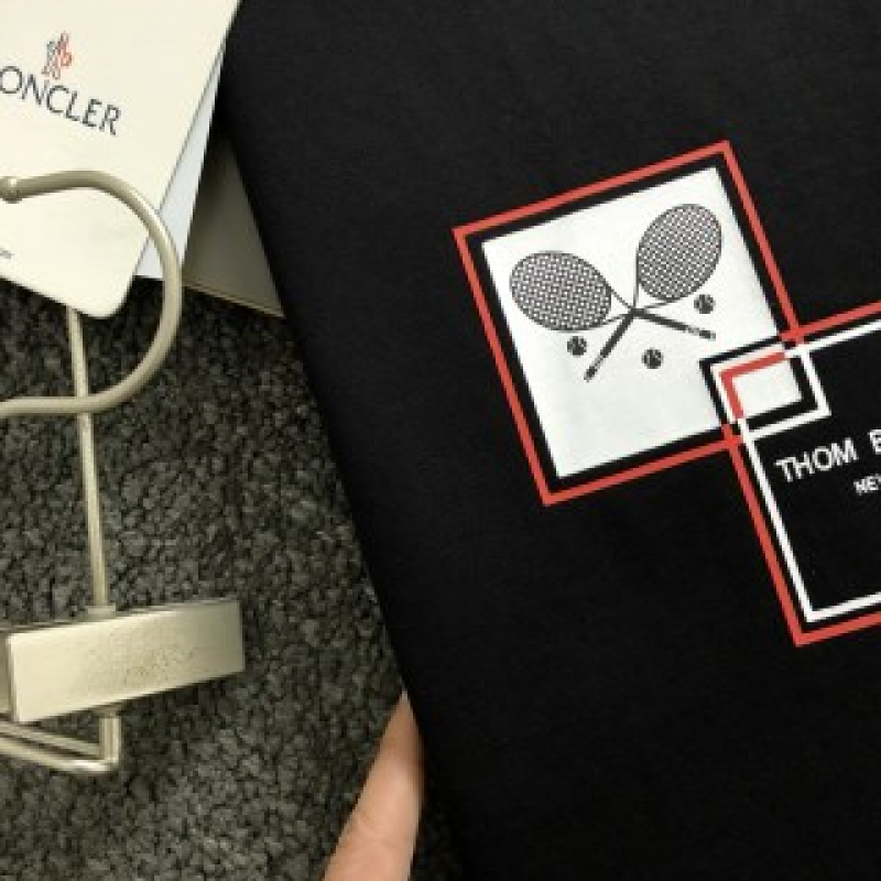 Moncler SpringSummer Black Racket Printed Craft T-shirt