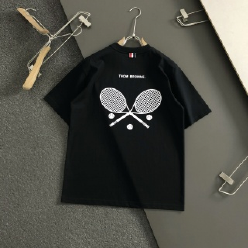 Moncler SpringSummer Black Racket Printed Craft T-shirt