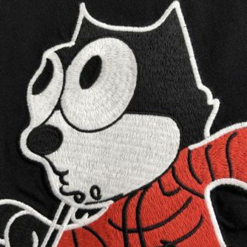 Moncler Spring and Summer Black Cartoon Embroidered T-shirt