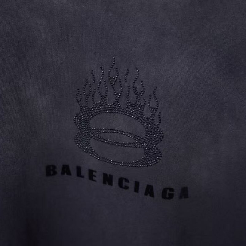 ba*len*cia*ga springsummer new flame hot Di*m*nd t-shirt