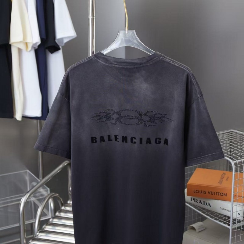 ba*len*cia*ga springsummer new flame hot Di*m*nd t-shirt