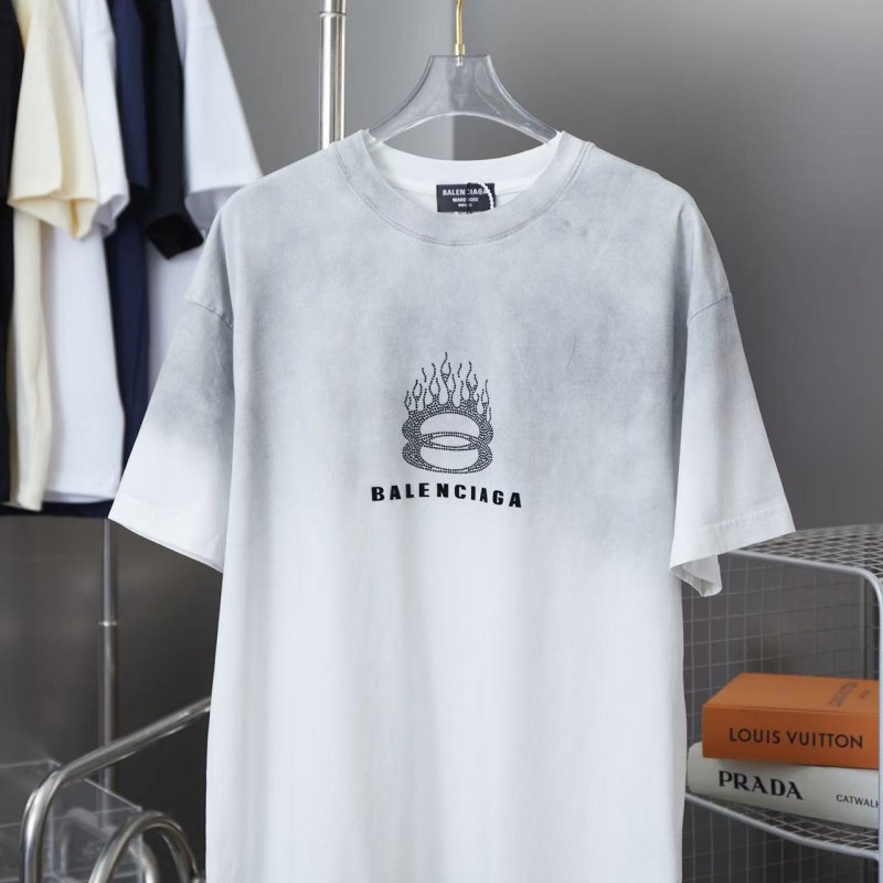 ba*len*cia*ga springsummer new flame hot Di*m*nd t-shirt