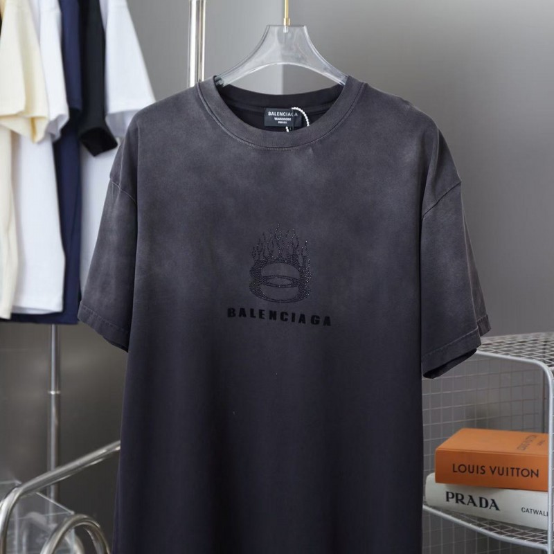 ba*len*cia*ga springsummer new flame hot Di*m*nd t-shirt