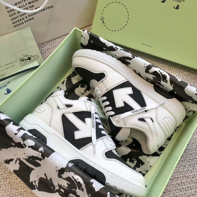 Off-White Out-Off-Office Leather Black and white contrast Sneakers