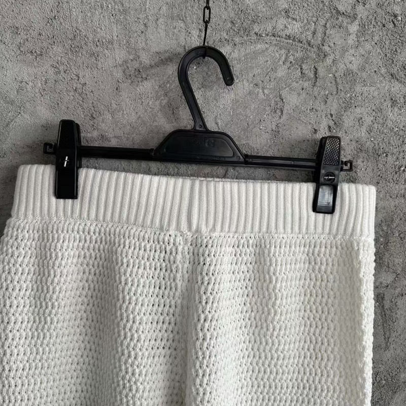 Casablanca Green Cotton High-density Knit, Woven Plaid Shorts