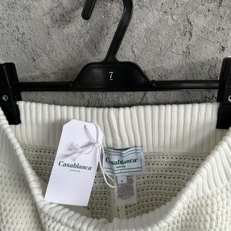 Casablanca, blue cotton high density knit, woven plaid shorts