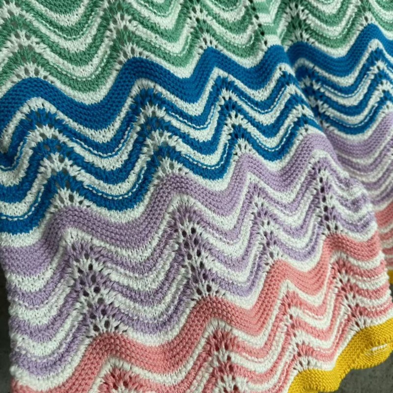 Casablanca, rainbow-colored cotton high-density knit, water ripple gradient sweatshirt T-shirt