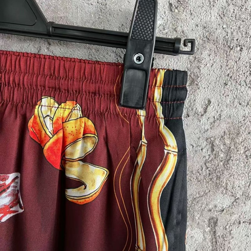 CASABLANCA SpringSummer Red Printed Silk Shorts