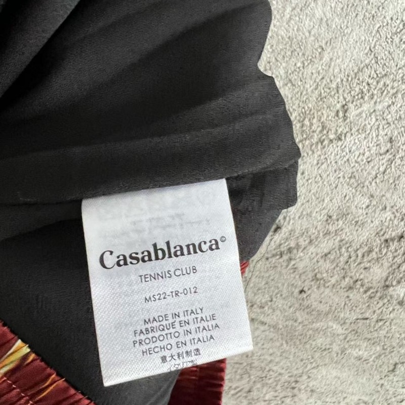 CASABLANCA SpringSummer Red Printed Silk Shorts