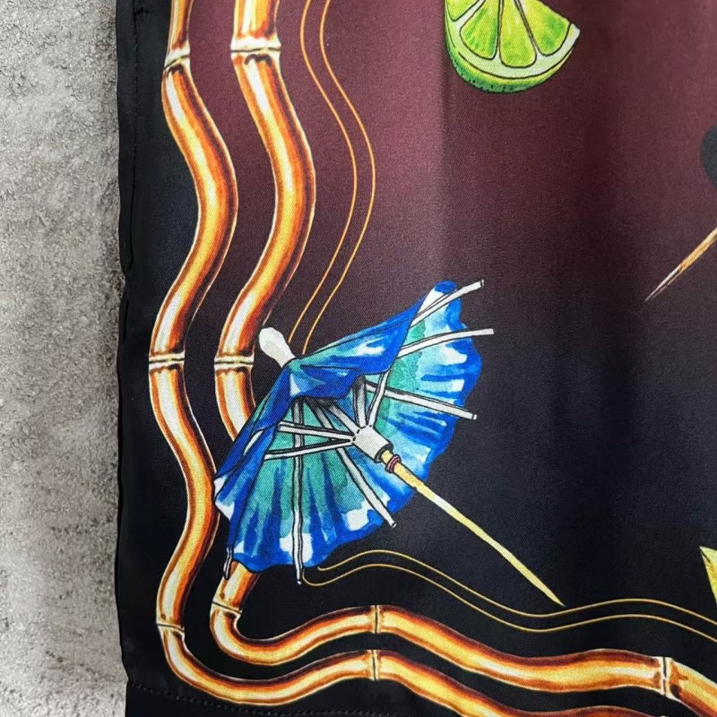 CASABLANCA SpringSummer Red Printed Silk Shorts