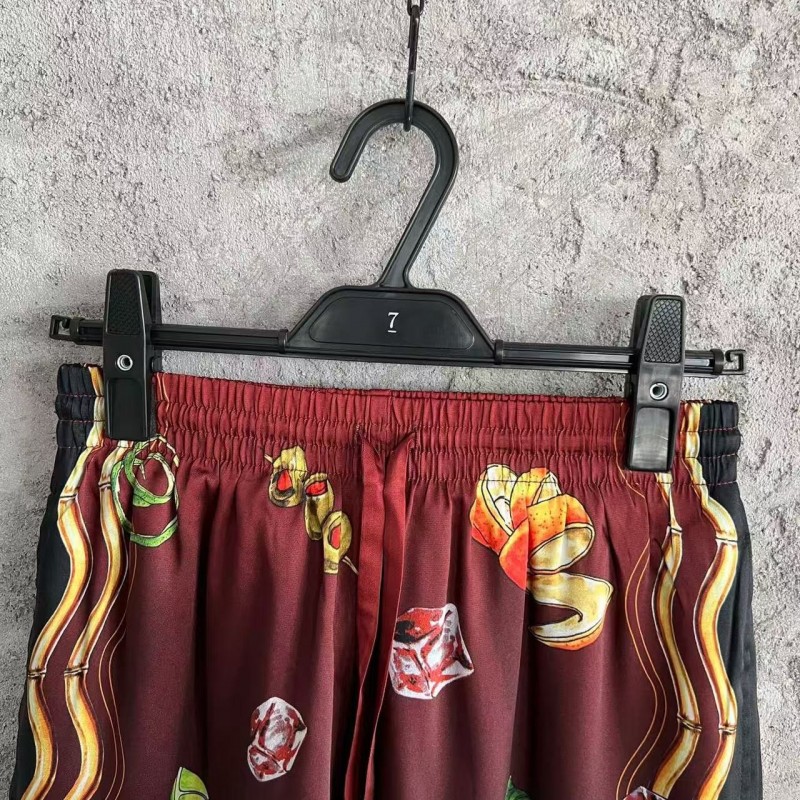 CASABLANCA SpringSummer Red Printed Silk Shorts