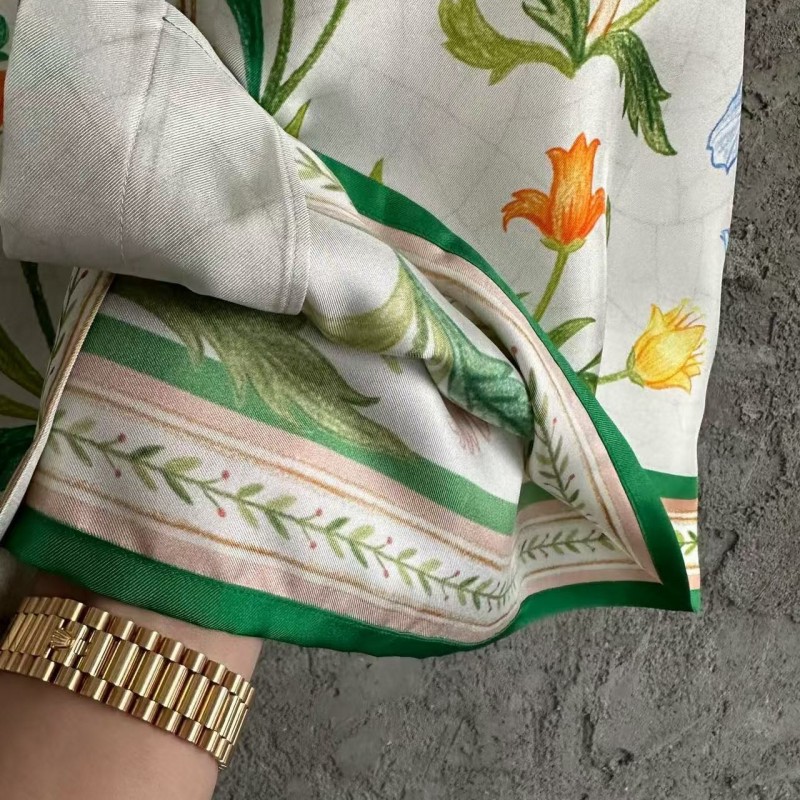 CASABLANCA SpringSummer Floral Pattern Silk T-Shirt