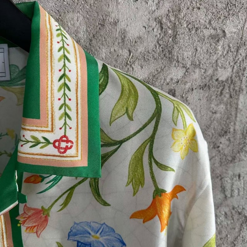 CASABLANCA SpringSummer Floral Pattern Silk T-Shirt