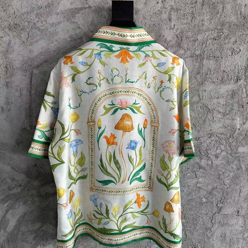 CASABLANCA SpringSummer Floral Pattern Silk T-Shirt