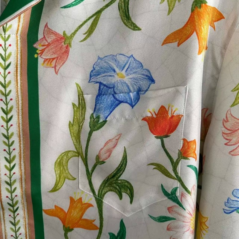 CASABLANCA SpringSummer Floral Pattern Silk T-Shirt