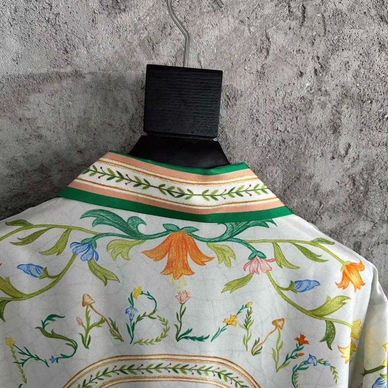 CASABLANCA SpringSummer Floral Pattern Silk T-Shirt