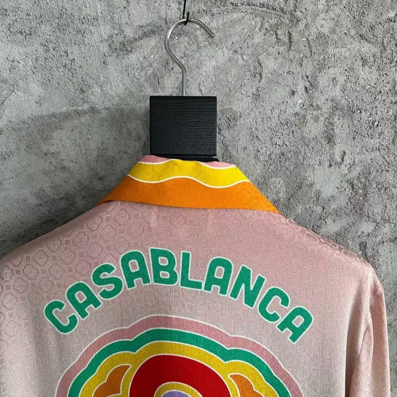 CASABLANCA SpringSummer Large LOGO Pattern Silk T-Shirt