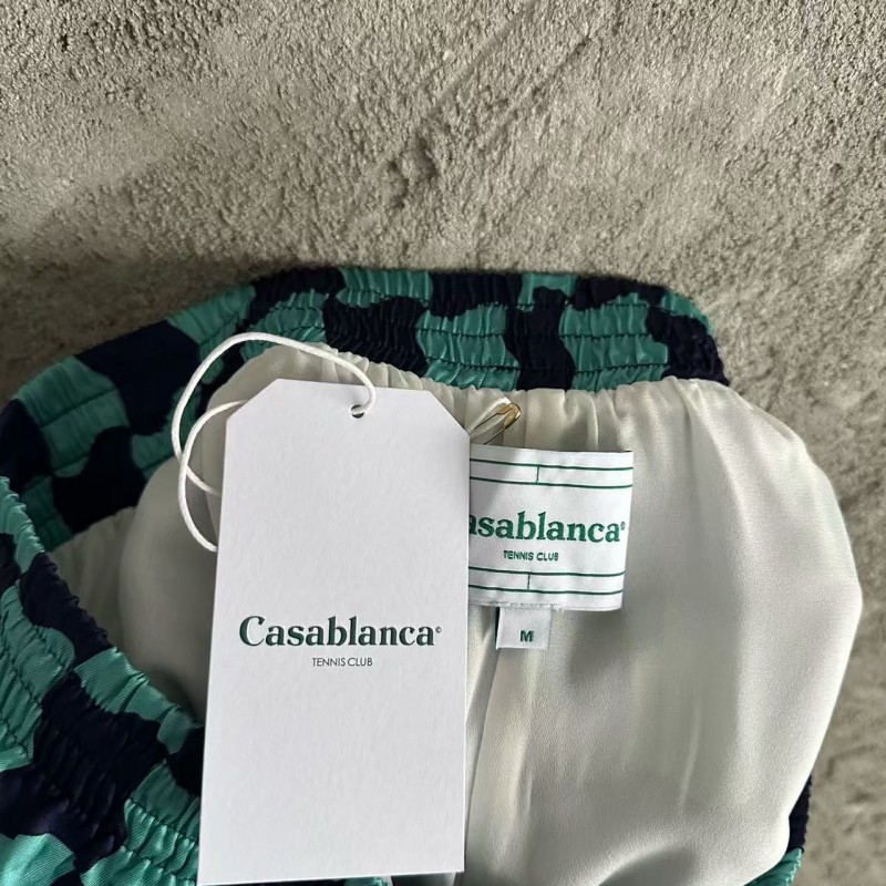 CASABLANCA SpringSummer Geometric Silk Plaid Shorts