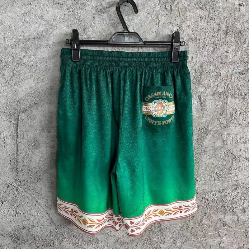 CASABLANCA Green silk jacquard shorts