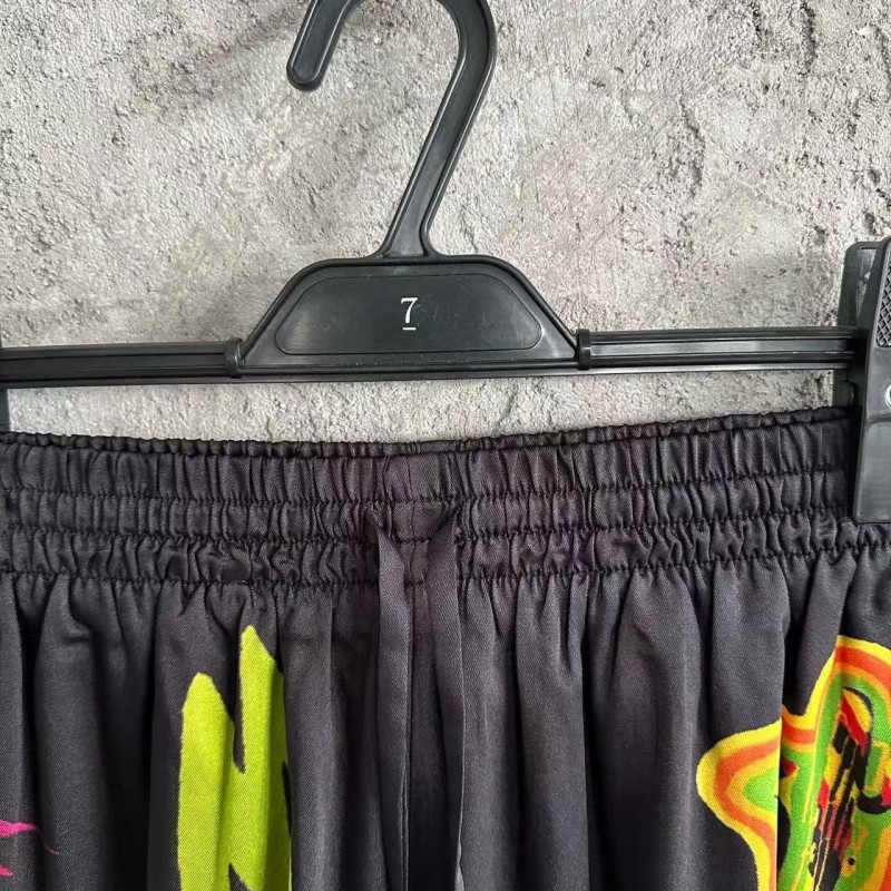 CASABLANCA Black rock pattern silk shorts