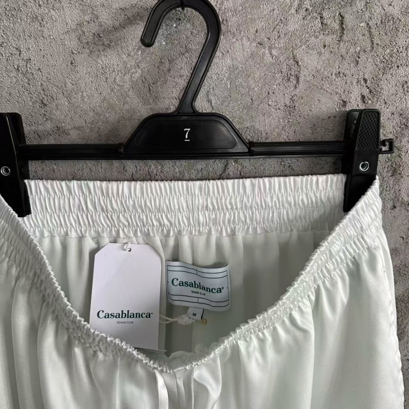 CASABLANCA Colorful portrait pattern silk white shorts