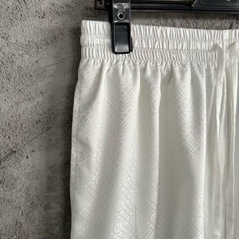 CASABLANCA White shorts in silk jacquard with orange pattern