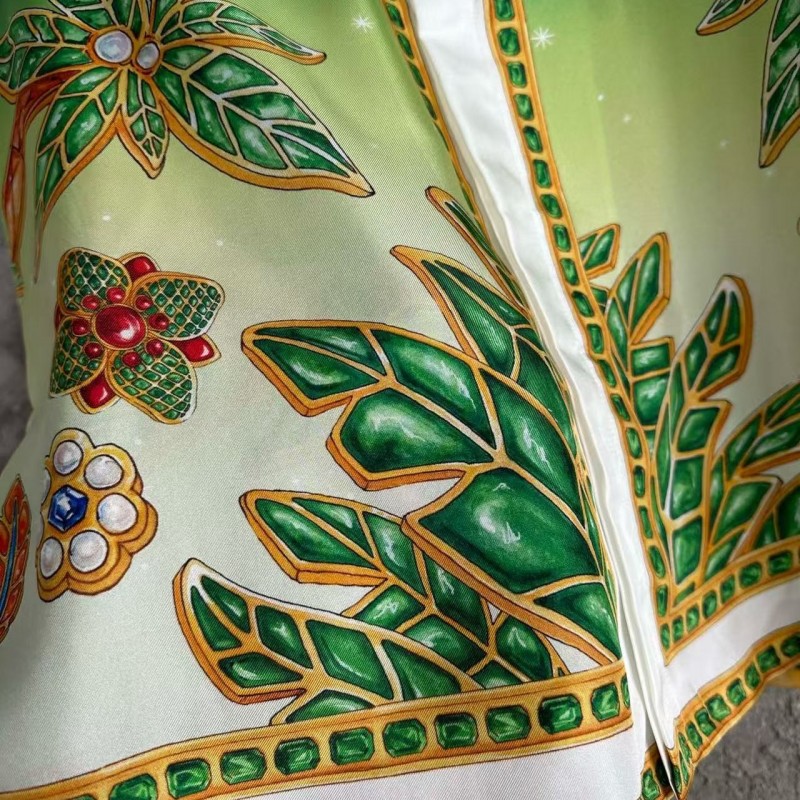 CASABLANCA Green jewel pattern silk shirt