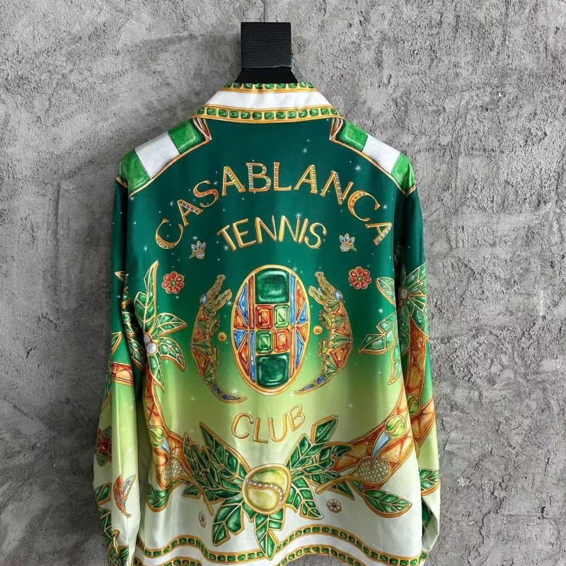 CASABLANCA Green jewel pattern silk shirt