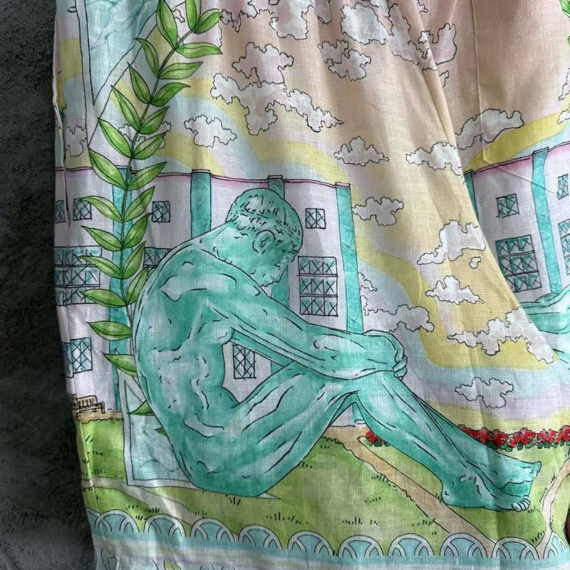 CASABLANCA Thinker linen shorts