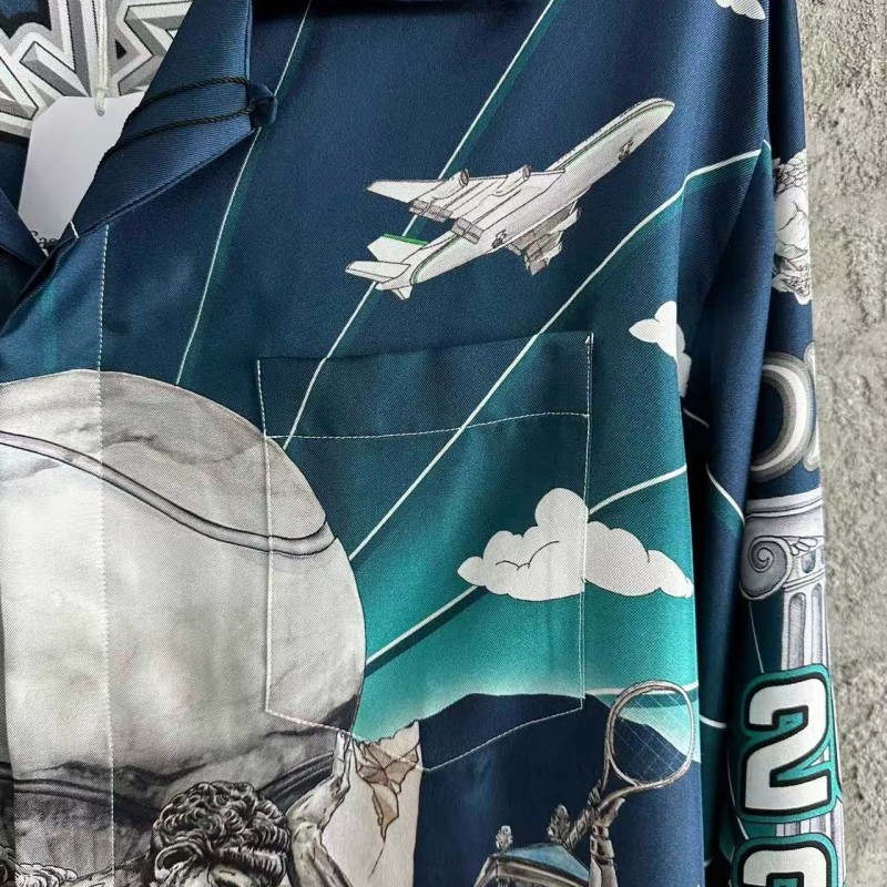 CASABLANCA Silk shirt with celestial sphere pattern