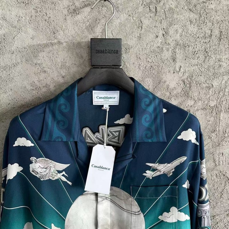 CASABLANCA Silk shirt with celestial sphere pattern