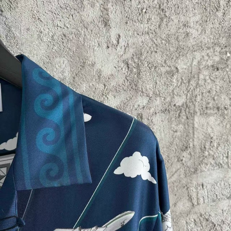 CASABLANCA Silk shirt with celestial sphere pattern