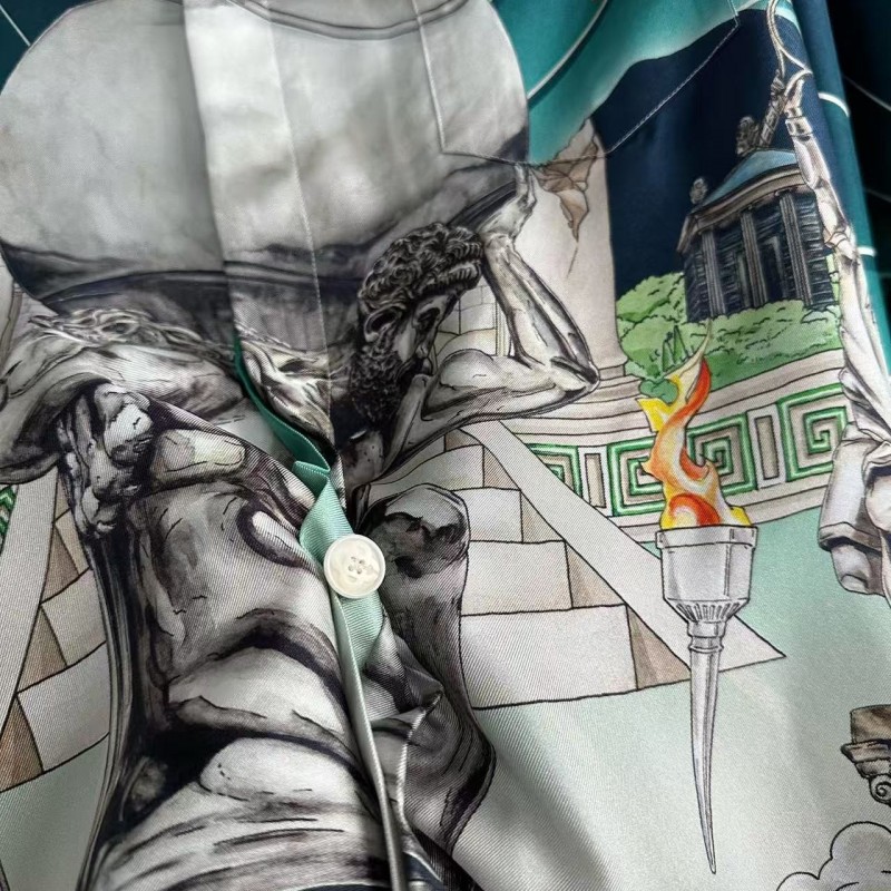 CASABLANCA Silk shirt with celestial sphere pattern