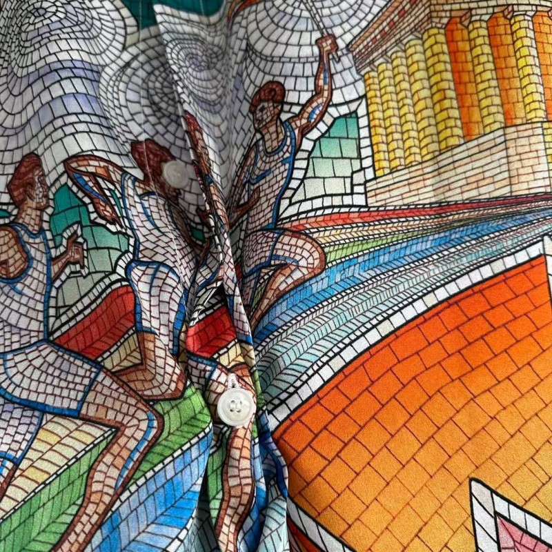 CASABLANCA Torch pattern silk shirt