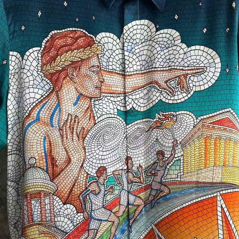 CASABLANCA Torch pattern silk shirt