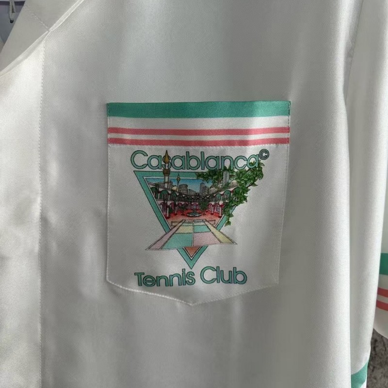 CASABLANCA Early Spring Fountain Pattern Silk T-shirt