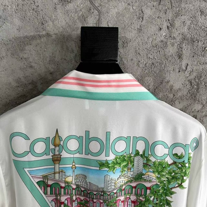 CASABLANCA Early Spring Fountain Pattern Silk T-shirt