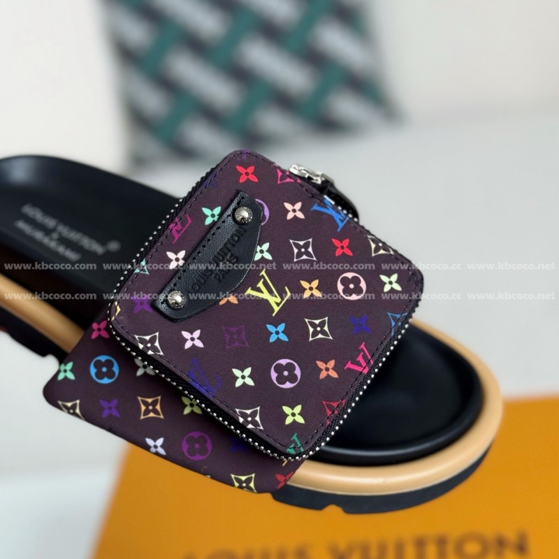L0*is V*t0n x MURAKAMI Leather Flip Flops