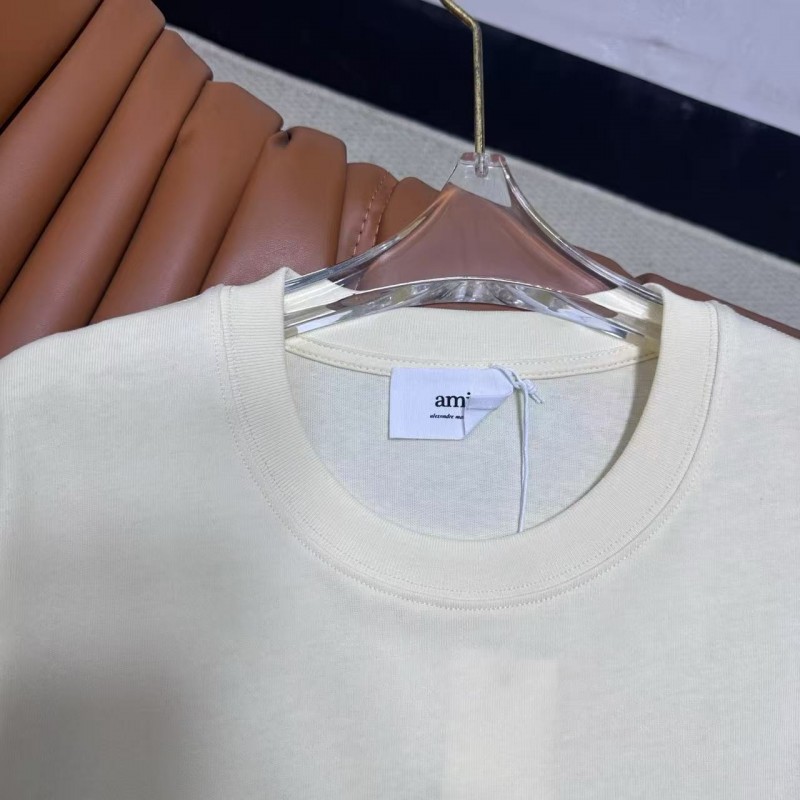 Ami heart woven short-sleeved T-shirt