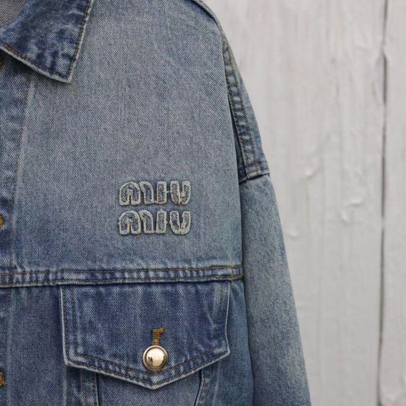 M*um*u washed denim jacket
