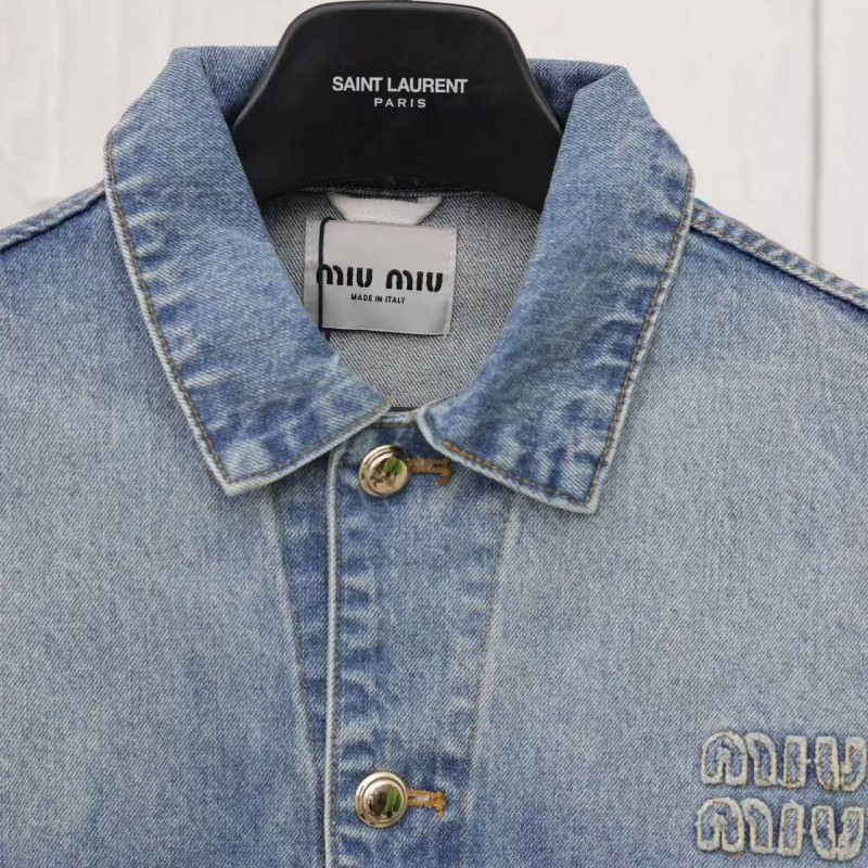 M*um*u washed denim jacket