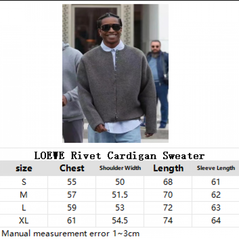 L0ew* Rivet Cardigan Sweater
