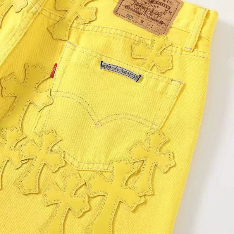 Ch**me He**ts New York limited edition yellow jeans
