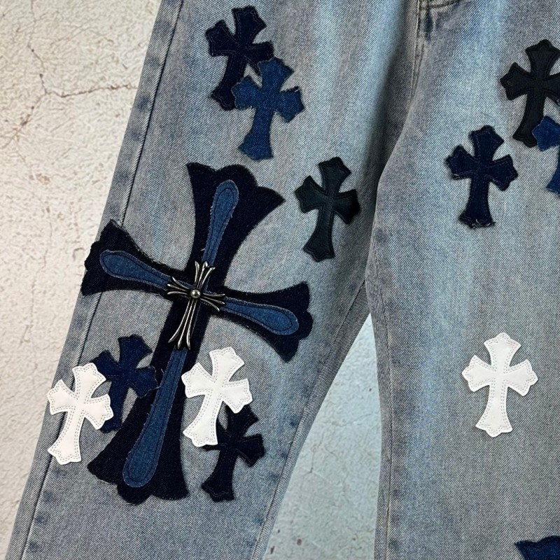 Ch**me He**ts London Bull King Silver Studded Leather Limited Edition Jeans