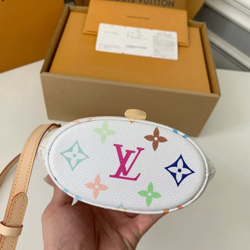 New RIVAGE BB white tri-color handbag M14680, 18*7*12cm