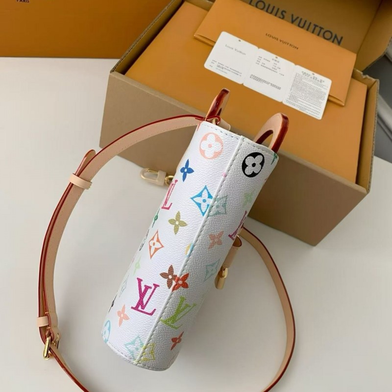 New RIVAGE BB white tri-color handbag M14680, 18*7*12cm