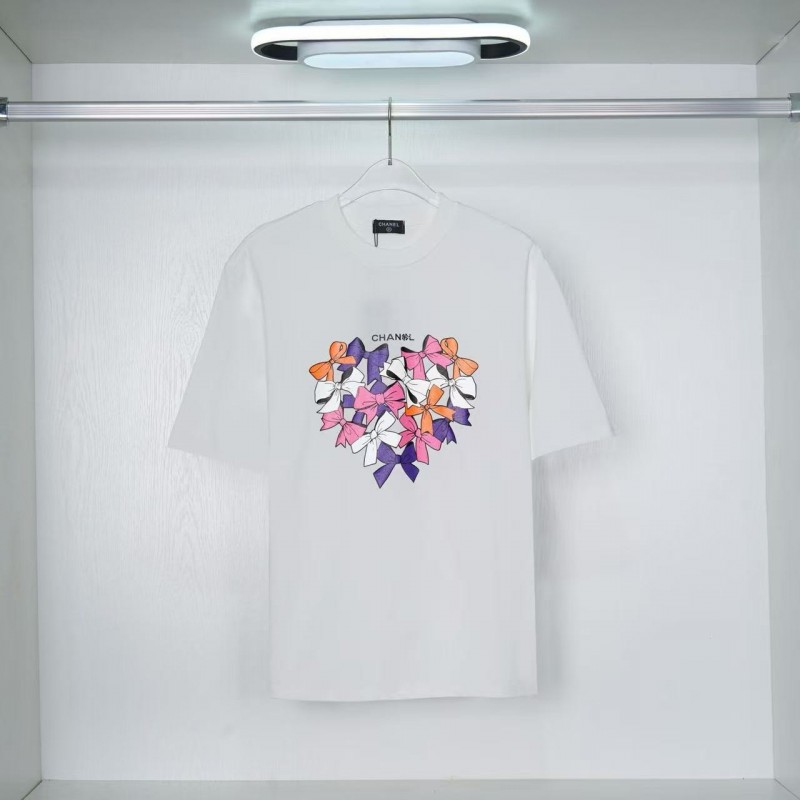 Ch*el Colorful Butterfly Cotton T-shirt