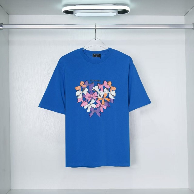 Ch*el Colorful Butterfly Cotton T-shirt